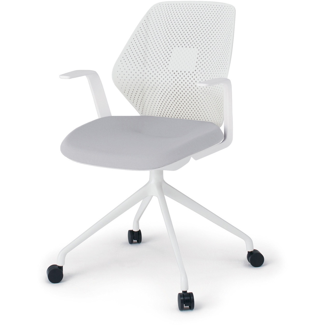 KG-985SCM1WWT7 キュアチェア 樹脂メッシュバック 肘付 4本脚アルミ塗装脚 SC張地 ウレタンキャスター<配送時組立サービス付> 1台 イトーキ 【通販モノタロウ】