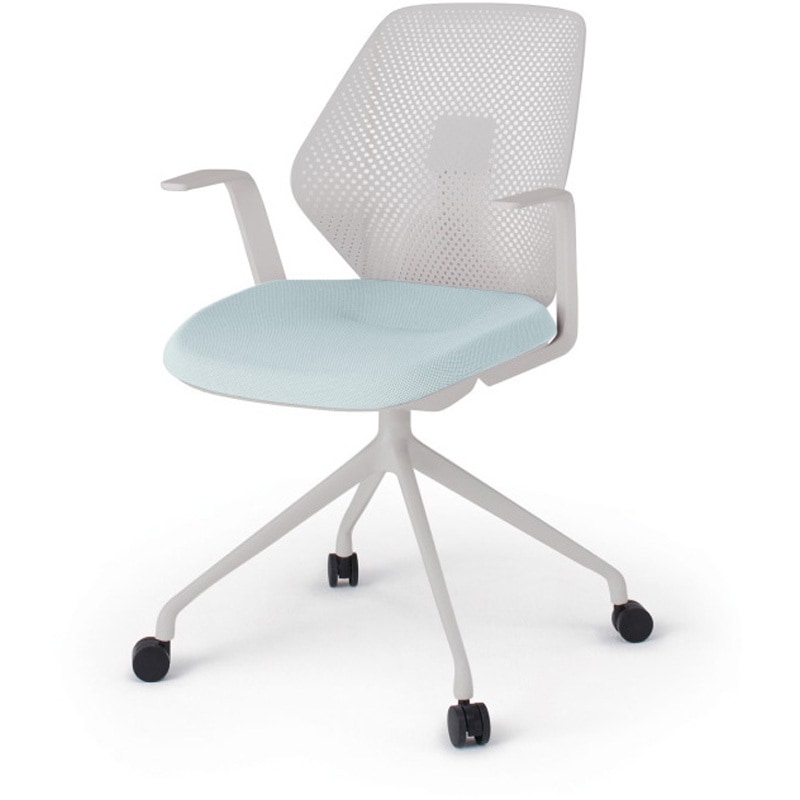 KG-985SC-NNE6 キュアチェア 樹脂メッシュバック 肘付 4本脚アルミ塗装脚 SC張地 ナイロンキャスター<配送時組立サービス付> 1台 イトーキ 【通販モノタロウ】