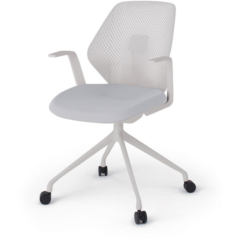 KG-985SC-NNT7 キュアチェア 樹脂メッシュバック 肘付 4本脚アルミ塗装脚 SC張地 ナイロンキャスター<配送時組立サービス付> 1台 イトーキ 【通販モノタロウ】