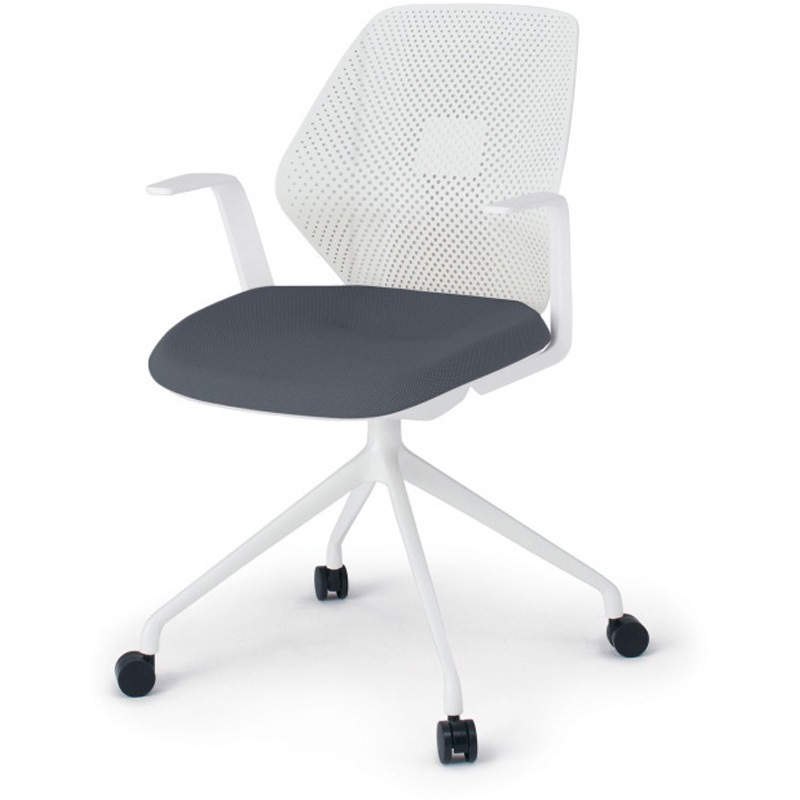 KG-985SC-WWT3 キュアチェア 樹脂メッシュバック 肘付 4本脚アルミ塗装脚 SC張地 ナイロンキャスター<配送時組立サービス付> 1台 イトーキ 【通販モノタロウ】 36,387円