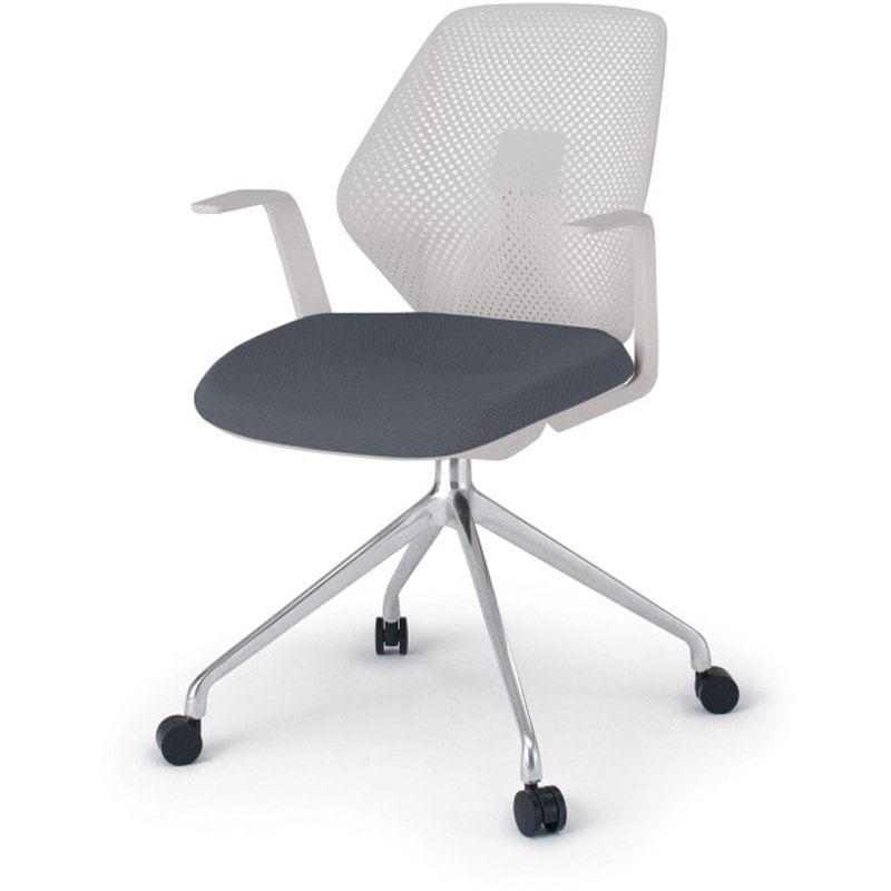 KG-985SC-ZNT3 キュアチェア 樹脂メッシュバック 肘付 4本脚アルミミラー脚 SC張地 ナイロンキャスター<配送時組立サービス付> 1台 イトーキ 【通販モノタロウ】