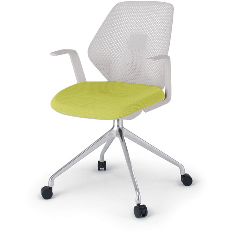 KG-985SC-ZNU8 キュアチェア 樹脂メッシュバック 肘付 4本脚アルミミラー脚 SC張地 ナイロンキャスター<配送時組立サービス付> 1台 イトーキ 【通販モノタロウ】