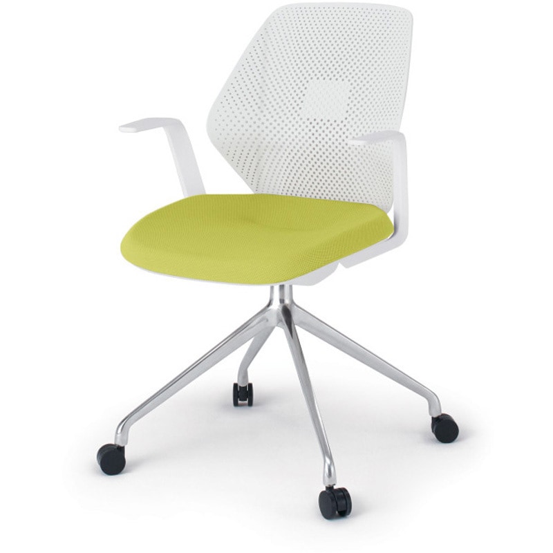 KG-985SC-ZWU8 キュアチェア 樹脂メッシュバック 肘付 4本脚アルミミラー脚 SC張地 ナイロンキャスター<配送時組立サービス付> 1台 イトーキ 【通販モノタロウ】 42,887円