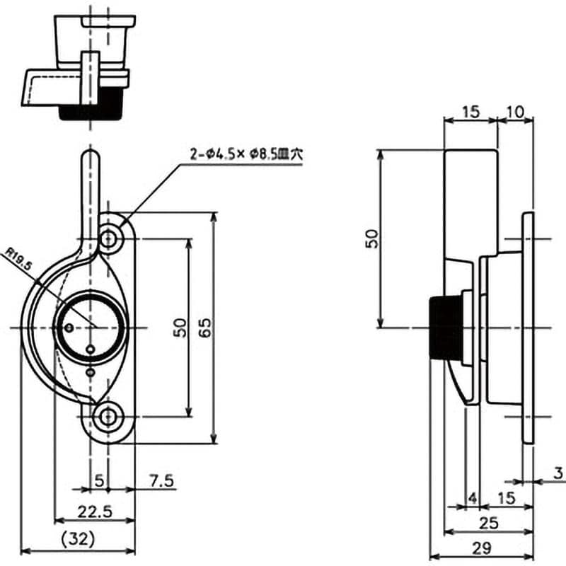 DC-DL-300 ダブルロック・クレセント 中西産業 左勝手用 亜鉛