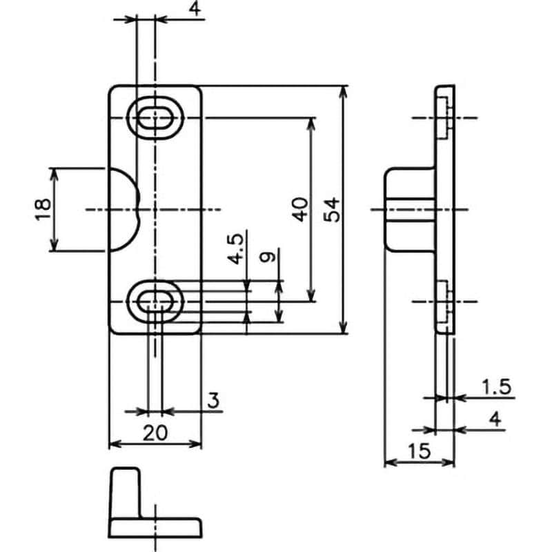 ATU-1 引寄せハンドル受ケ 1個 中西産業 【通販モノタロウ】