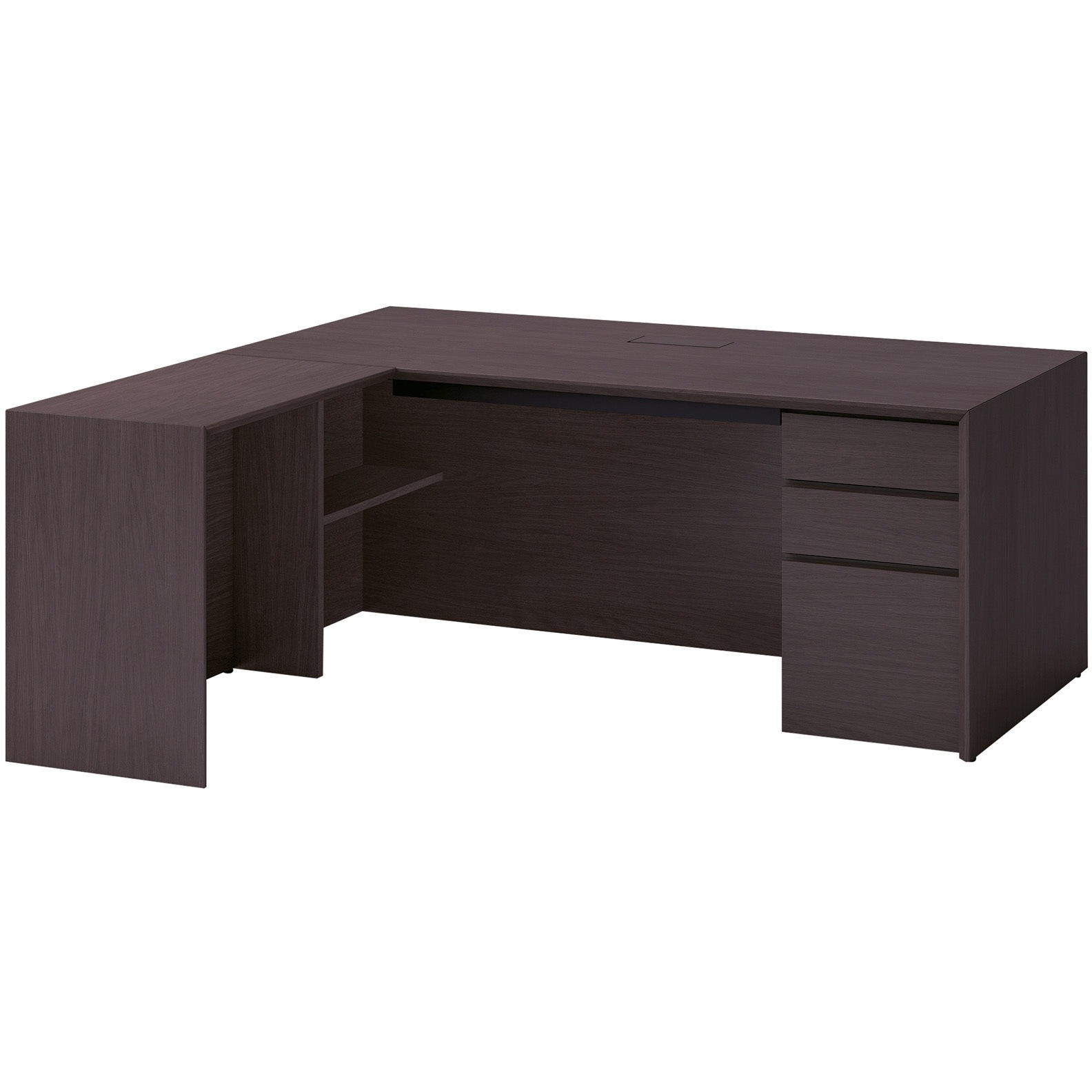 GRA-188CHB-88 グランセンス L型デスク左凸(配線対応天板)<配送時組立サービス付> イトーキ ホワイト 高さ720mm幅1800mm奥行1650mm  GRA-188CHB-88