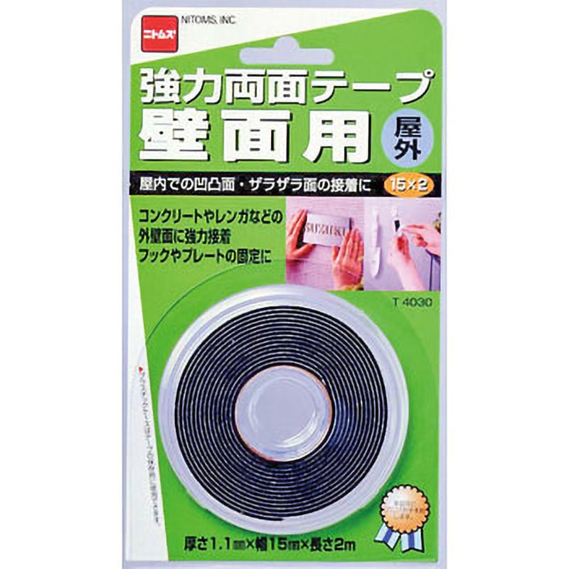 T4030 強力両面テープ壁面用 ニトムズ アクリルフォーム基材 テープ幅15mmテープ長さ5m 1箱(100巻) T4030