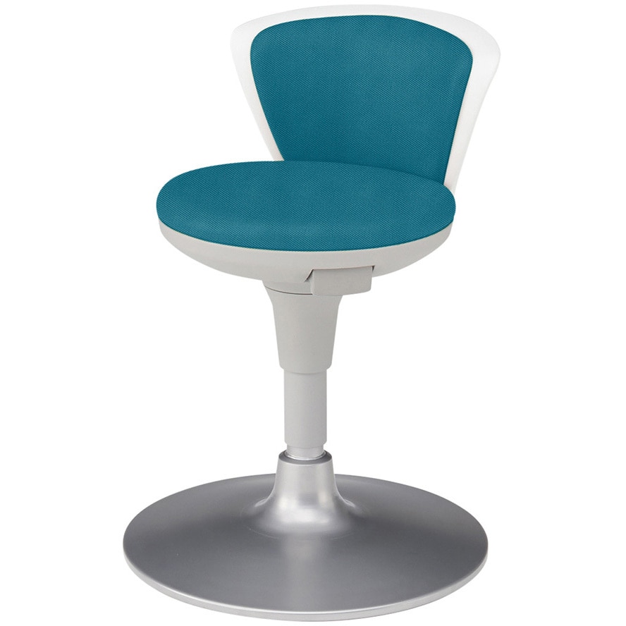 KSK-663PV-A3 サポートスツール2 背付 円盤脚 張地PV<配送時組立サービス付> イトーキ ストロングブルー色 高さ610mm幅500mm奥行500mm  KSK-663PV-A3