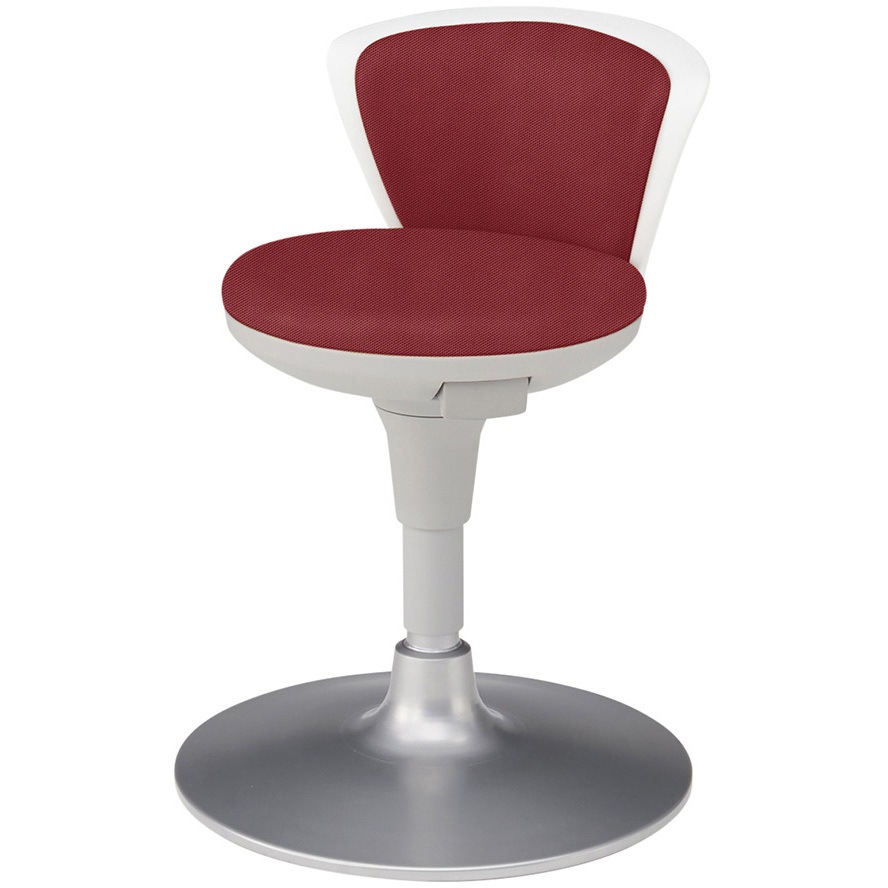 KSK-663PV-M4 サポートスツール2 背付 円盤脚 張地PV<配送時組立サービス付> イトーキ ラズベリーレッド色 高さ610mm幅500mm奥行500mm  KSK-663PV-M4