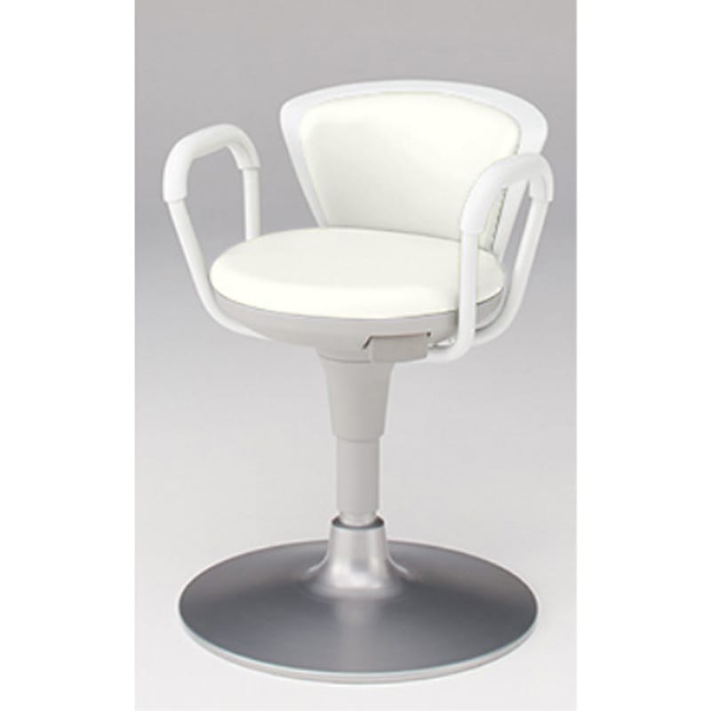 KSK-643DL-C8 サポートスツール2 背付 肘付 円盤脚 張地DL<配送時組立サービス付> イトーキ オフホワイトC色 高さ610mm幅520mm奥行500mm  KSK-643DL-C8 44,388円