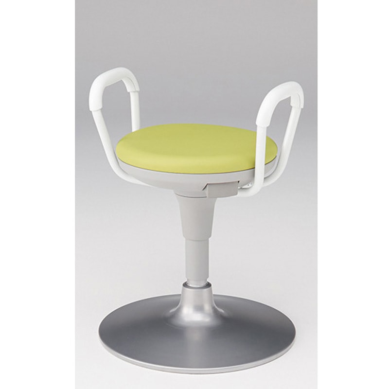 KSK-653DL-L8 サポートスツール2 肘付 円盤脚 張地DL<配送時組立サービス付> イトーキ アボカドグリーン色 高さ565mm幅520mm奥行500mm  KSK-653DL-L8