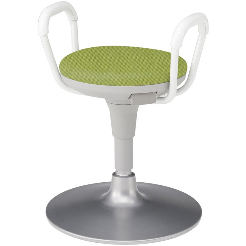 KSK-653PV-Q6 サポートスツール2 肘付 円盤脚 張地PV<配送時組立サービス付> イトーキ モスグリーン色 高さ565mm幅520mm奥行500mm  KSK-653PV-Q6