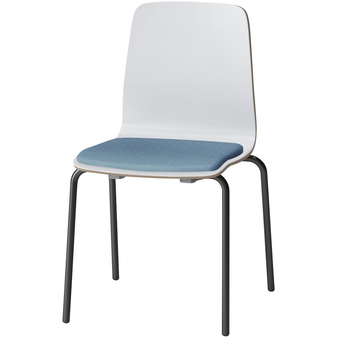 SLC-01S3T1W9B3 スコーレチェア 4本脚タイプ 座パッドタイプ 張地D<配送時組立サービス付> イトーキ ホワイト スタッキング3脚 材質スチール塗装仕上脚 高さ786mm幅465mm奥行476mm  SLC-01S3T1W9B3