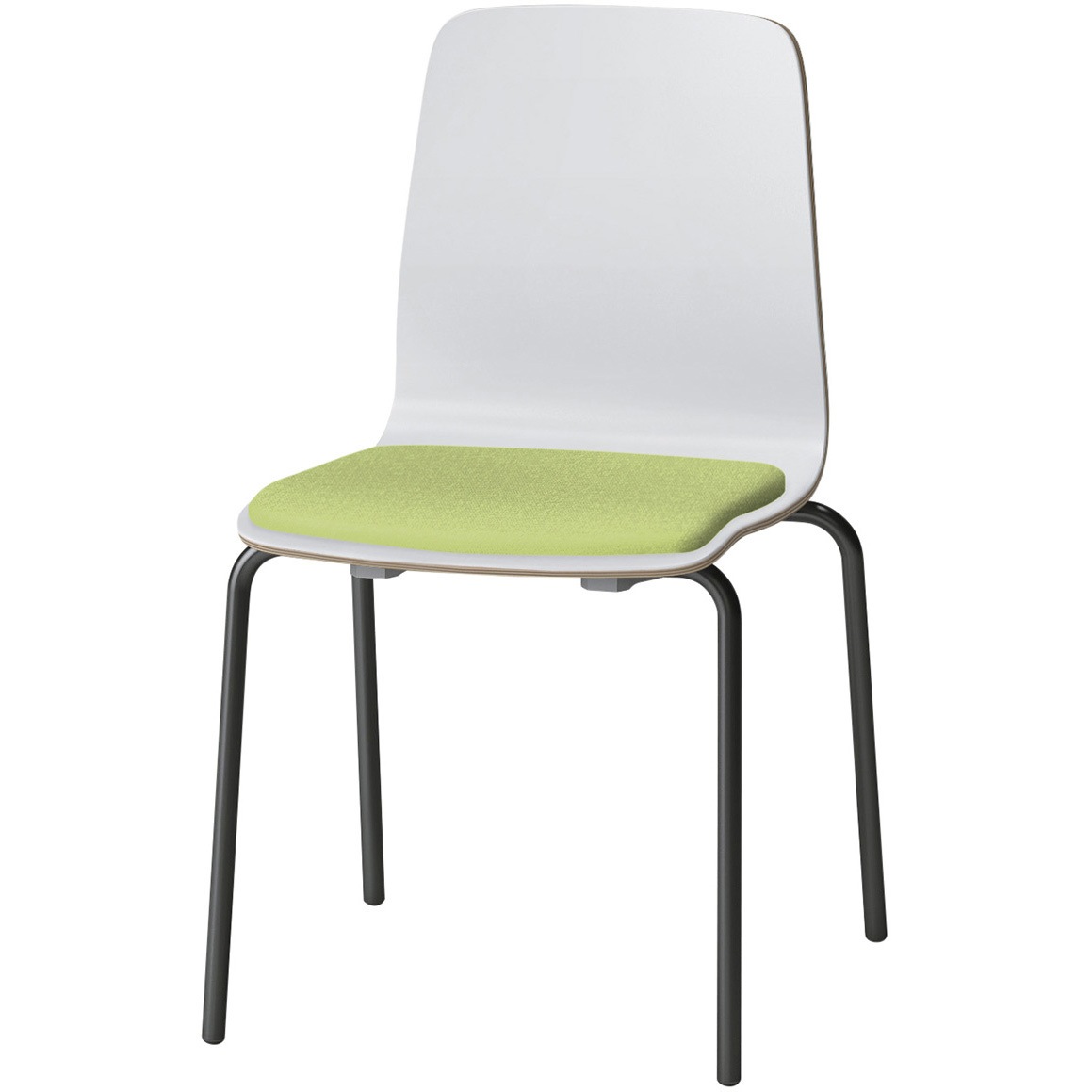 SLC-01S3T1W9L8 スコーレチェア 4本脚タイプ 座パッドタイプ 張地D<配送時組立サービス付> イトーキ ホワイト スタッキング3脚 材質スチール塗装仕上脚 高さ786mm幅465mm奥行476mm  SLC-01S3T1W9L8