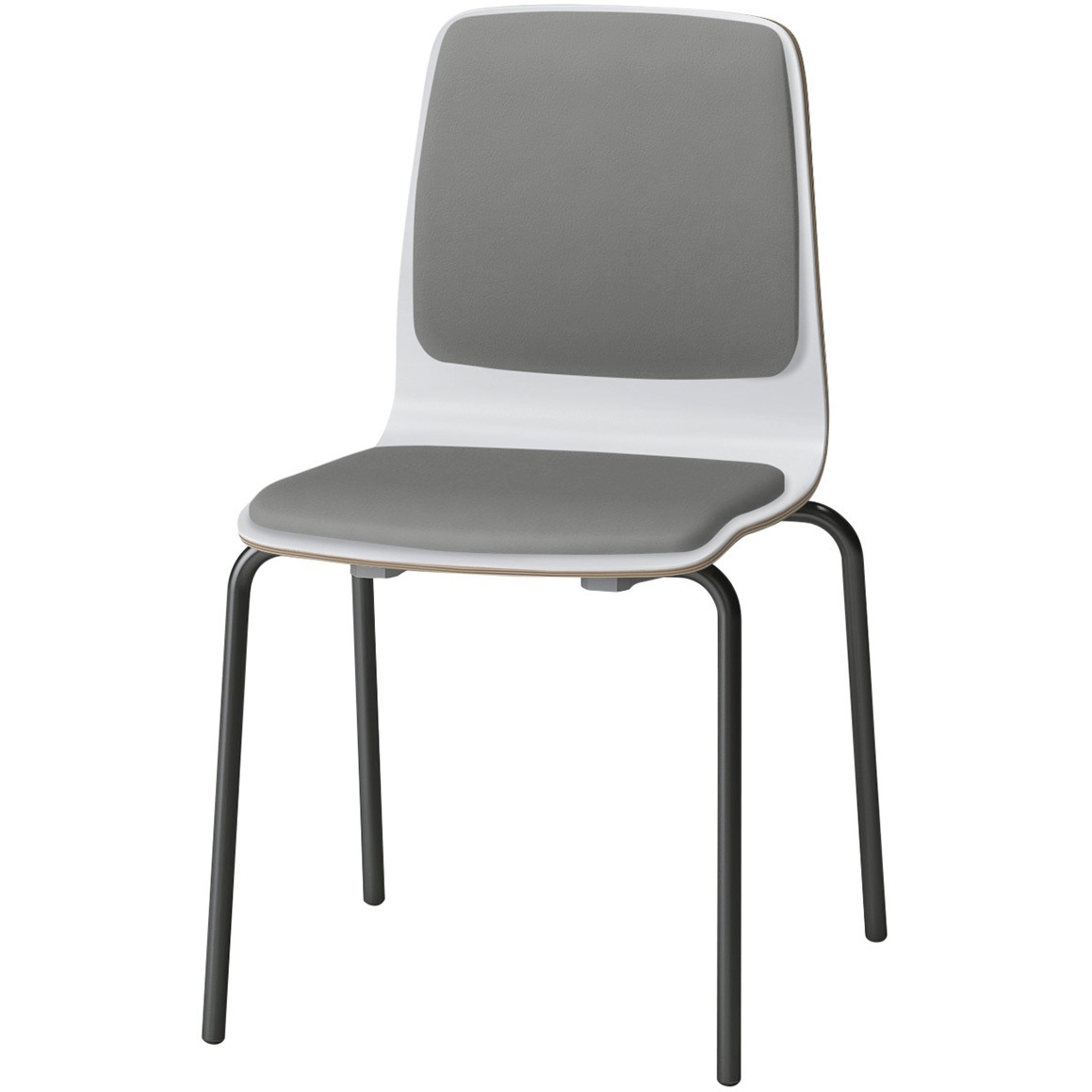 SLC-01P2T1W9C4 スコーレチェア 4本脚タイプ 背座パッドタイプ 張地DL<配送時組立サービス付> イトーキ ホワイト スタッキング3脚 材質スチール塗装仕上脚 高さ786mm幅465mm奥行476mm  SLC-01P2T1W9C4