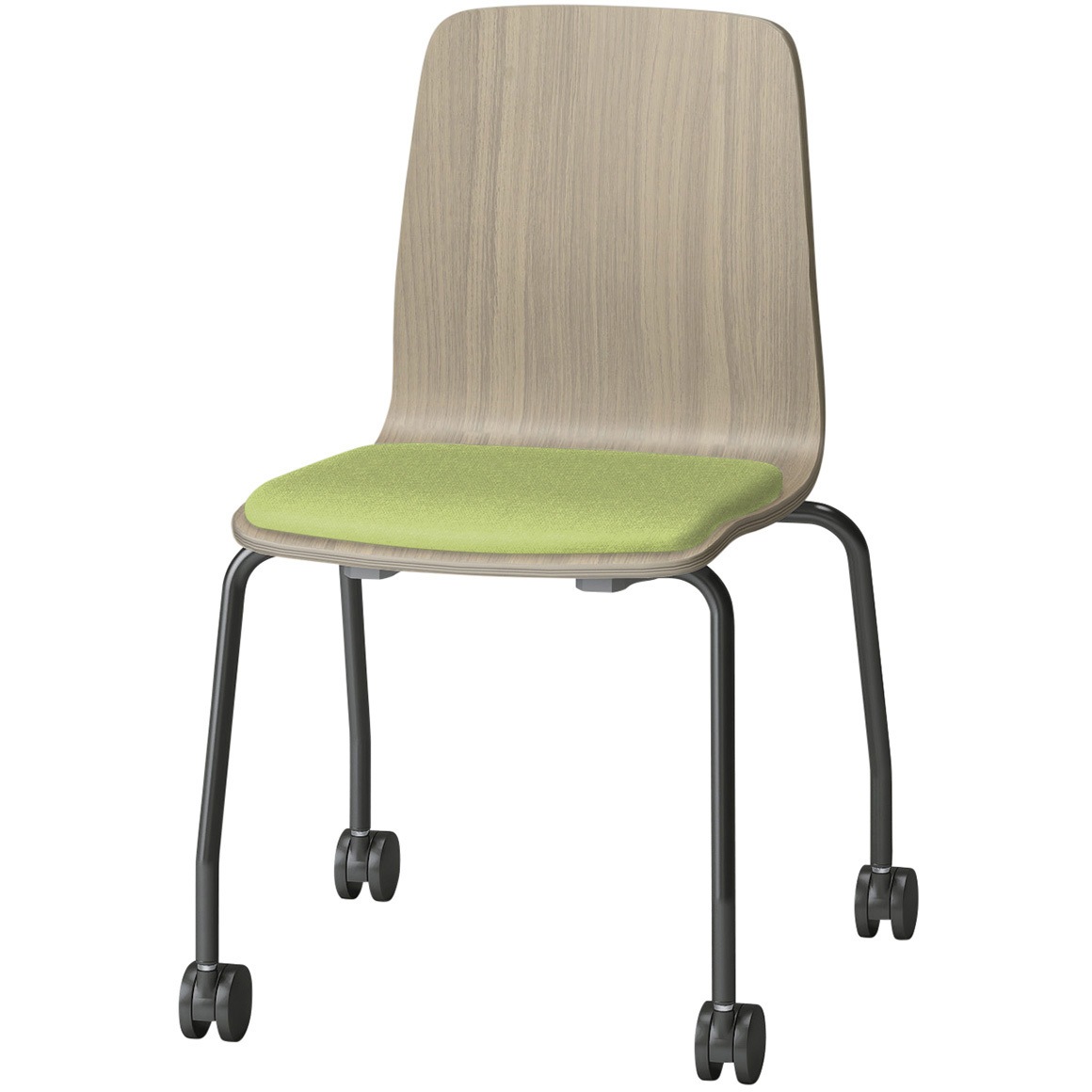 SLC-03S3T171L8 スコーレチェア キャスター脚 座パッドタイプ 張地D<配送時組立サービス付> イトーキ ホワイト スタッキング3脚 材質スチール塗装仕上脚 高さ786mm幅514mm奥行476mm  SLC-03S3T171L8