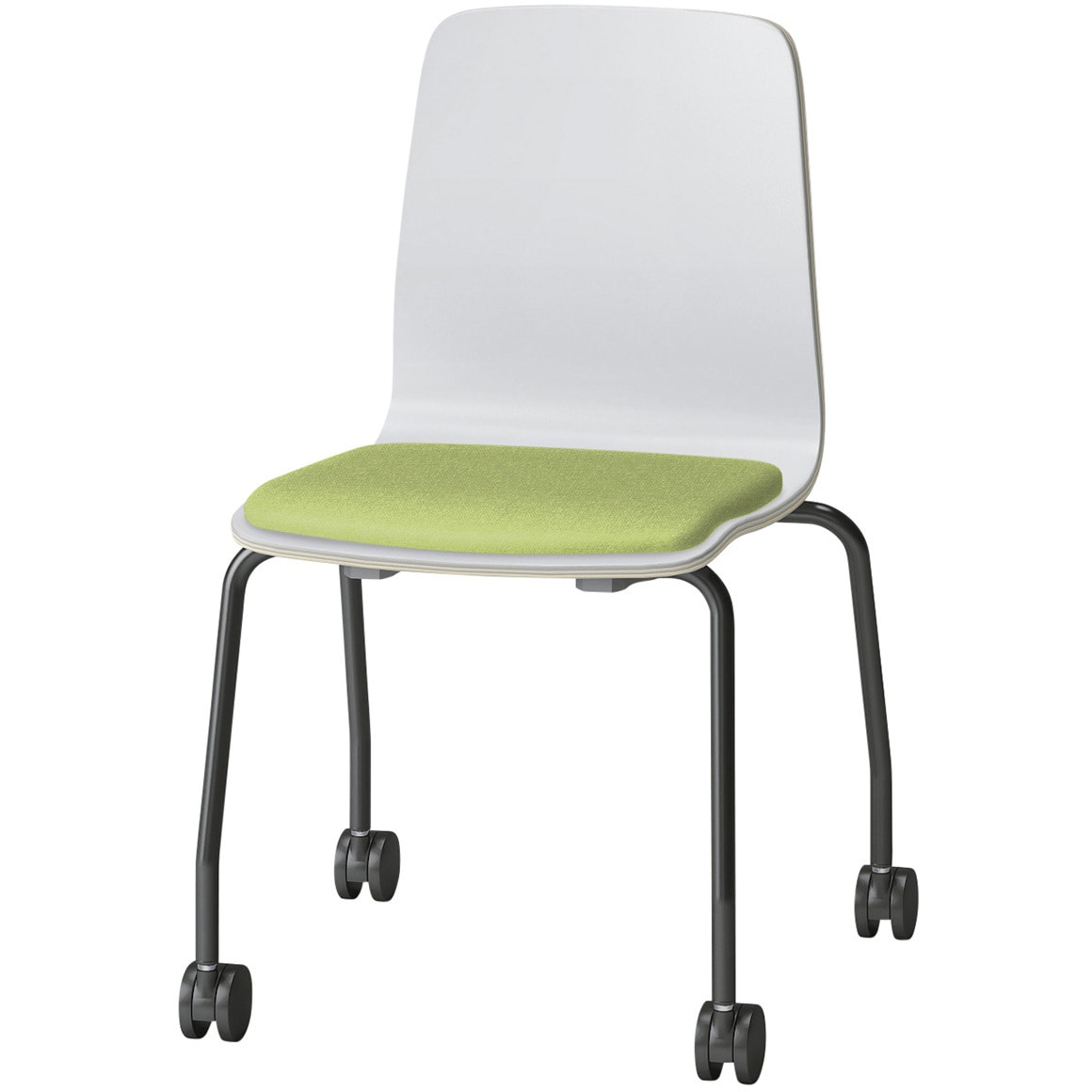 SLC-03S3T1W9L8 スコーレチェア キャスター脚 座パッドタイプ 張地D<配送時組立サービス付> イトーキ ホワイト スタッキング3脚 材質スチール塗装仕上脚 高さ786mm幅514mm奥行476mm  SLC-03S3T1W9L8