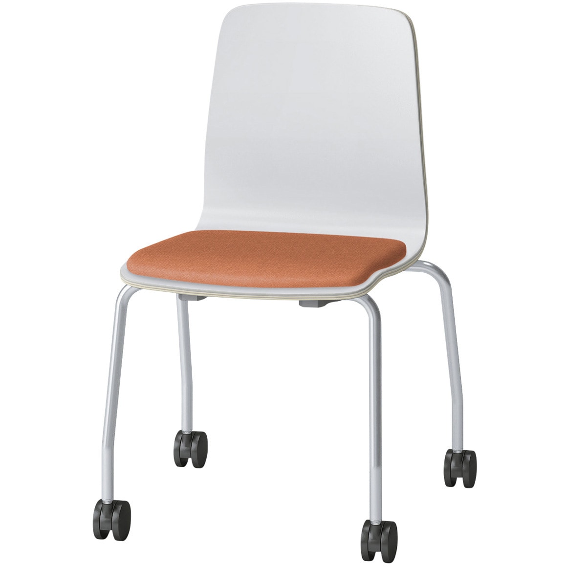 SLC-03S3Z5W9D3 スコーレチェア キャスター脚 座パッドタイプ 張地D<配送時組立サービス付> イトーキ ホワイト スタッキング3脚 材質スチール塗装仕上脚 高さ786mm幅514mm奥行476mm  SLC-03S3Z5W9D3