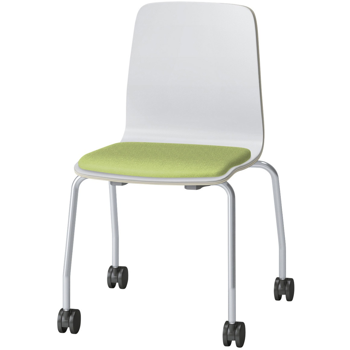 SLC-03S3Z5W9L8 スコーレチェア キャスター脚 座パッドタイプ 張地D<配送時組立サービス付> イトーキ ホワイト スタッキング3脚 材質スチール塗装仕上脚 高さ786mm幅514mm奥行476mm  SLC-03S3Z5W9L8