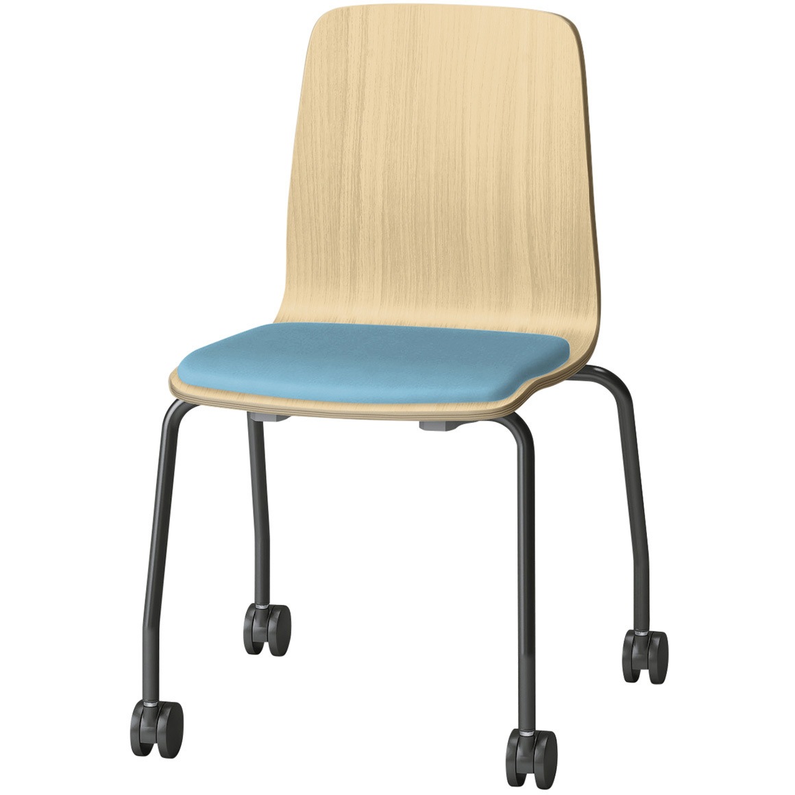 SLC-03S2T192S4 スコーレチェア キャスター脚 座パッドタイプ 張地DL<配送時組立サービス付> イトーキ ホワイト スタッキング3脚 材質スチール塗装仕上脚 高さ786mm幅514mm奥行476mm  SLC-03S2T192S4