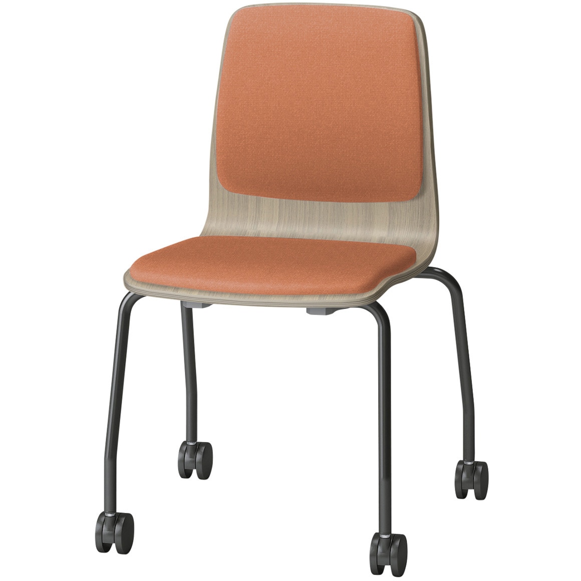 SLC-03P3T171D3 スコーレチェア キャスター脚 背座パッドタイプ 張地D<配送時組立サービス付> イトーキ ホワイト スタッキング3脚 材質スチール塗装仕上脚 高さ786mm幅514mm奥行476mm  SLC-03P3T171D3