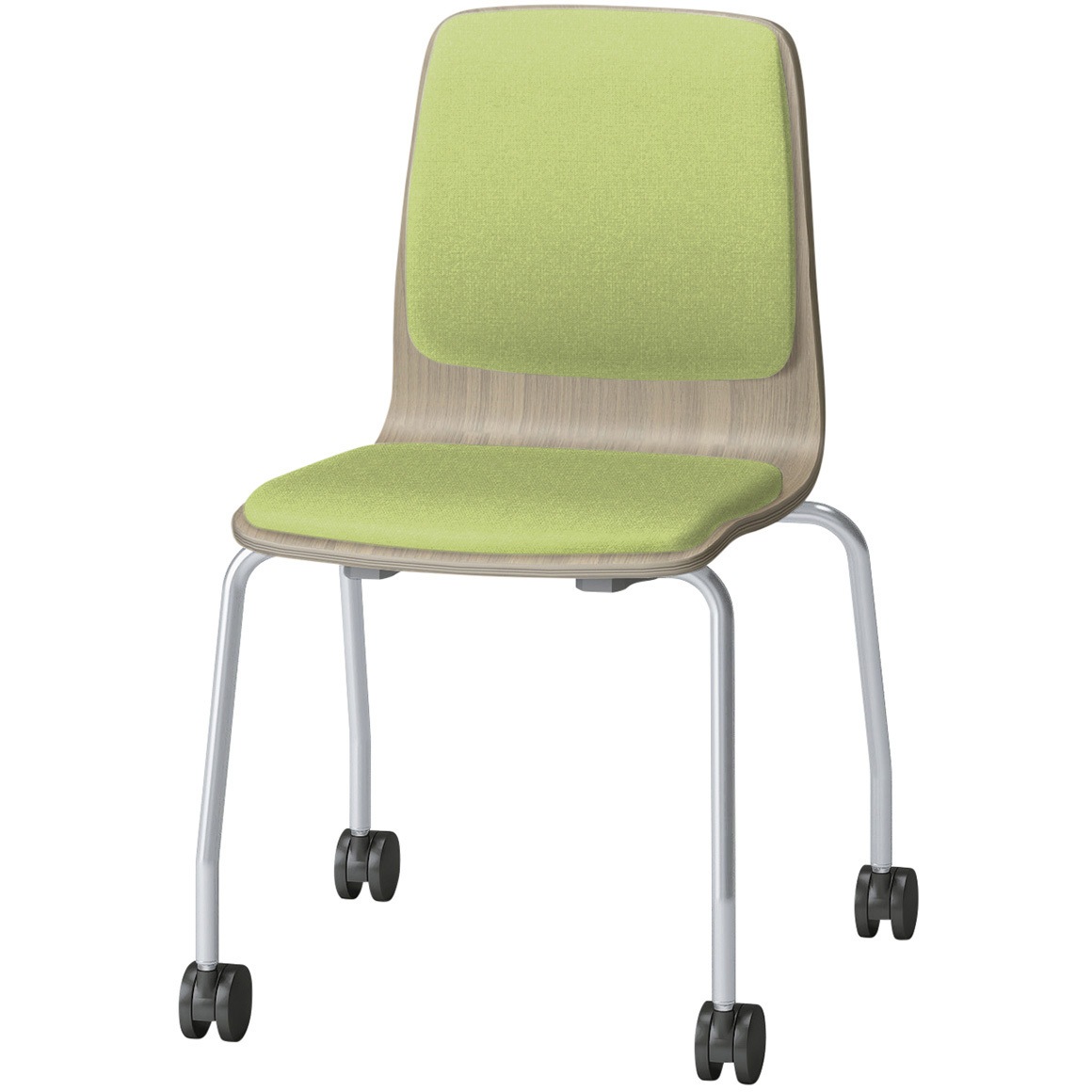 SLC-03P3Z571L8 スコーレチェア キャスター脚 背座パッドタイプ 張地D<配送時組立サービス付> イトーキ ホワイト スタッキング3脚 材質スチール塗装仕上脚 高さ786mm幅514mm奥行476mm  SLC-03P3Z571L8