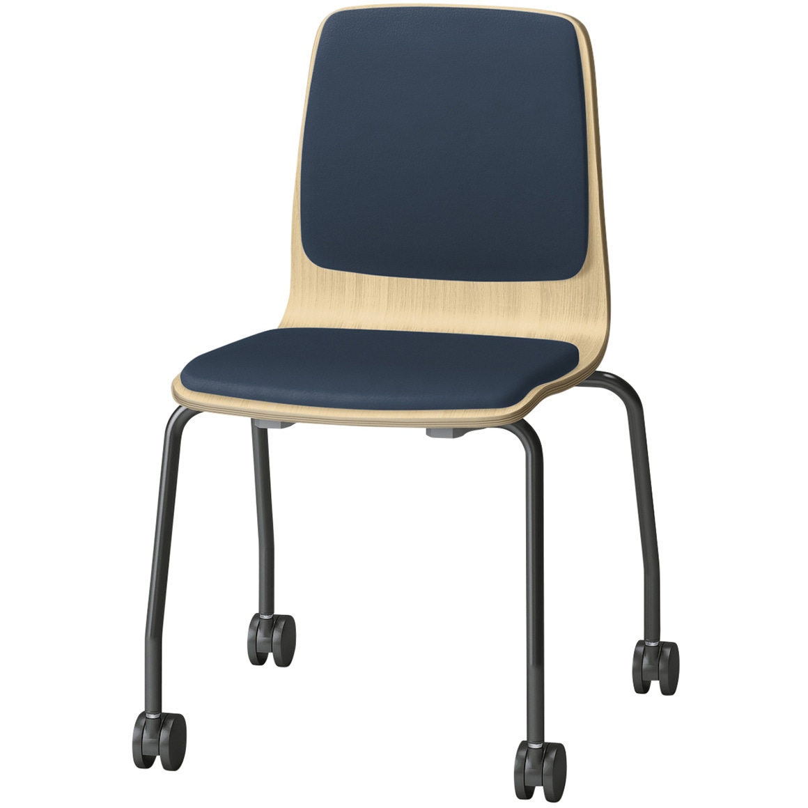 SLC-03P2T192B1 スコーレチェア キャスター脚 背座パッドタイプ 張地DL<配送時組立サービス付> イトーキ ホワイト スタッキング3脚 材質スチール塗装仕上脚 高さ786mm幅514mm奥行476mm  SLC-03P2T192B1