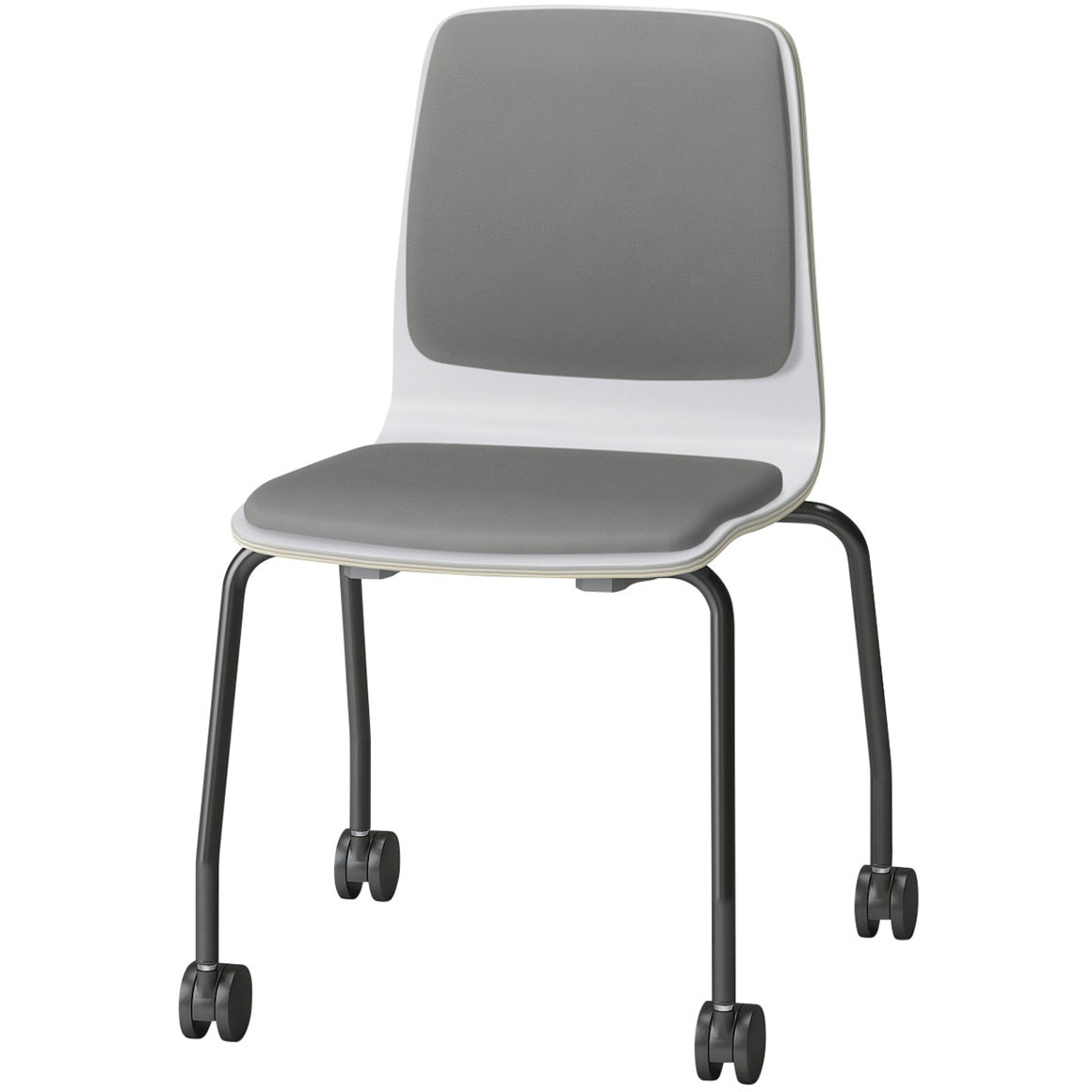 SLC-03P2T1W9C4 スコーレチェア キャスター脚 背座パッドタイプ 張地DL<配送時組立サービス付> イトーキ ホワイト スタッキング3脚 材質スチール塗装仕上脚 高さ786mm幅514mm奥行476mm  SLC-03P2T1W9C4