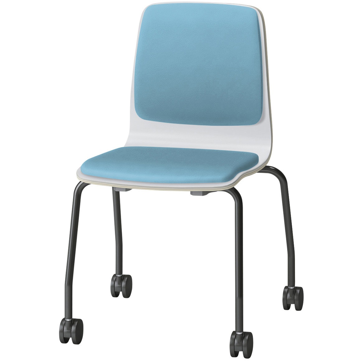 SLC-03P2T1W9S4 スコーレチェア キャスター脚 背座パッドタイプ 張地DL<配送時組立サービス付> イトーキ ホワイト スタッキング3脚 材質スチール塗装仕上脚 高さ786mm幅514mm奥行476mm  SLC-03P2T1W9S4