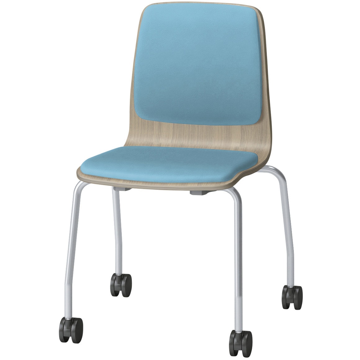 SLC-03P2Z571S4 スコーレチェア キャスター脚 背座パッドタイプ 張地DL<配送時組立サービス付> イトーキ ホワイト スタッキング3脚 材質スチール塗装仕上脚 高さ786mm幅514mm奥行476mm  SLC-03P2Z571S4