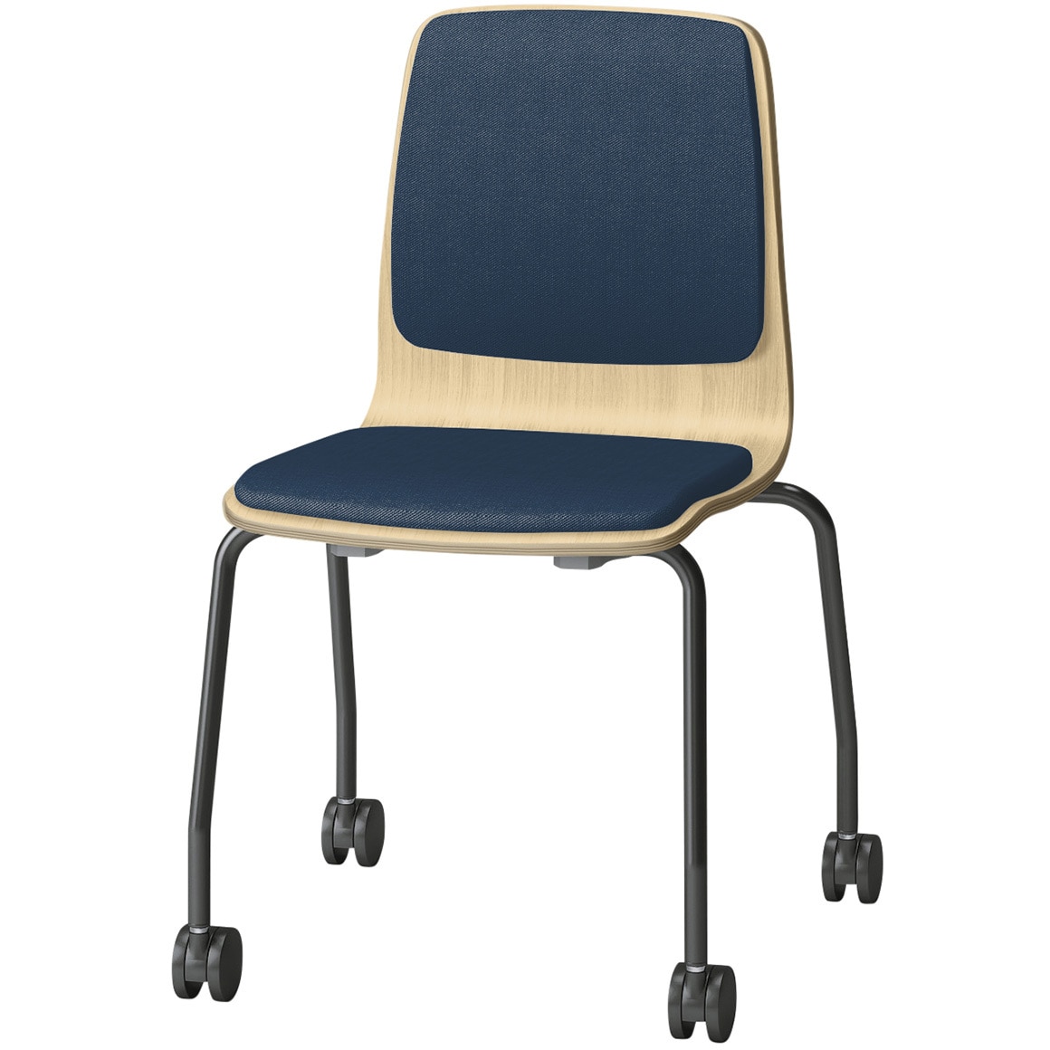 SLC-03P4T192B2 スコーレチェア キャスター脚 背座パッドタイプ 張地PV<配送時組立サービス付> イトーキ ホワイト スタッキング3脚 材質スチール塗装仕上脚 質量7kg  SLC-03P4T192B2椅子