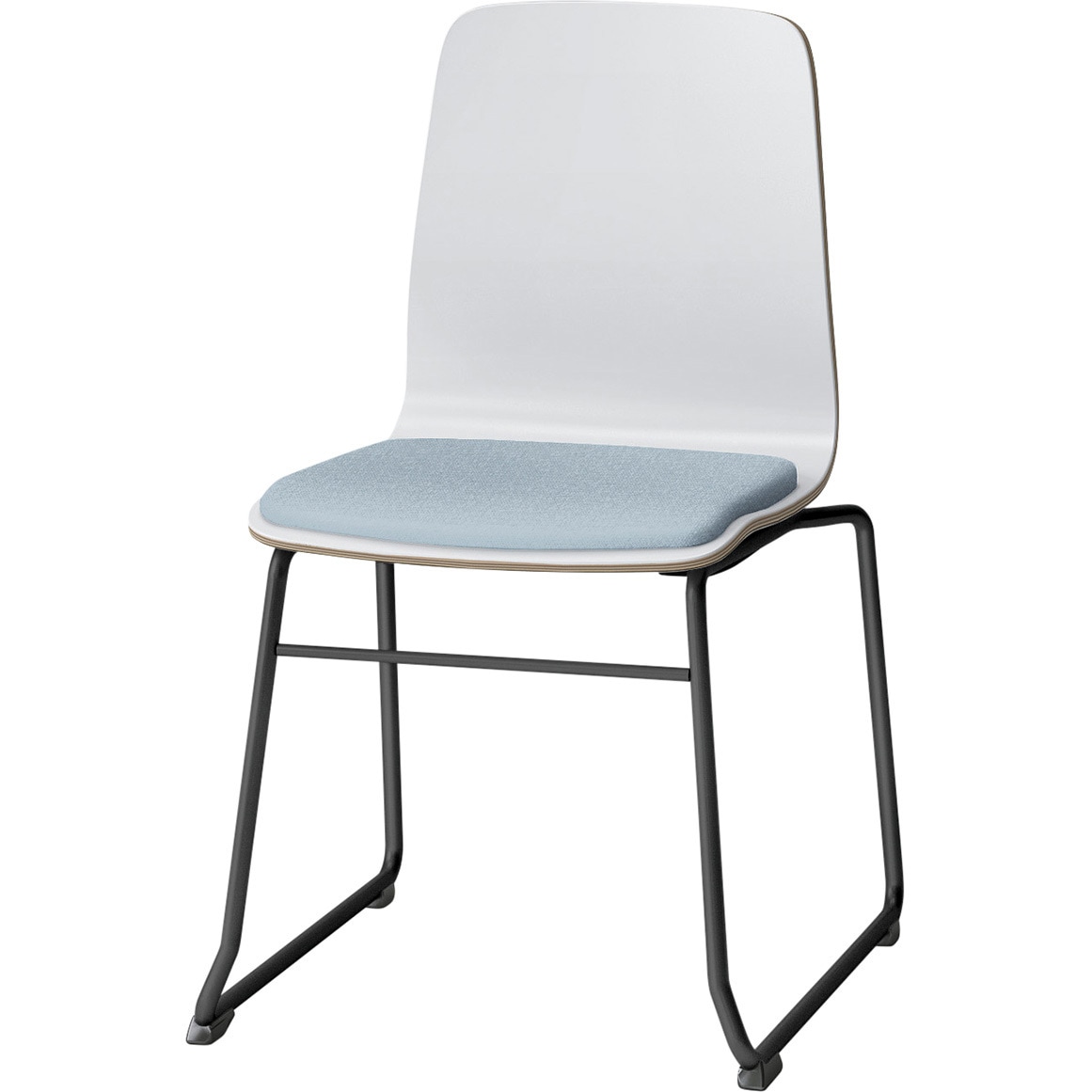 SLC-02S3T1W9B6 スコーレチェア ループ脚 座パッドタイプ 張地D<配送時組立サービス付> イトーキ ホワイト スタッキング3脚 材質スチール塗装仕上脚 高さ787mm幅472mm奥行517mm  SLC-02S3T1W9B6