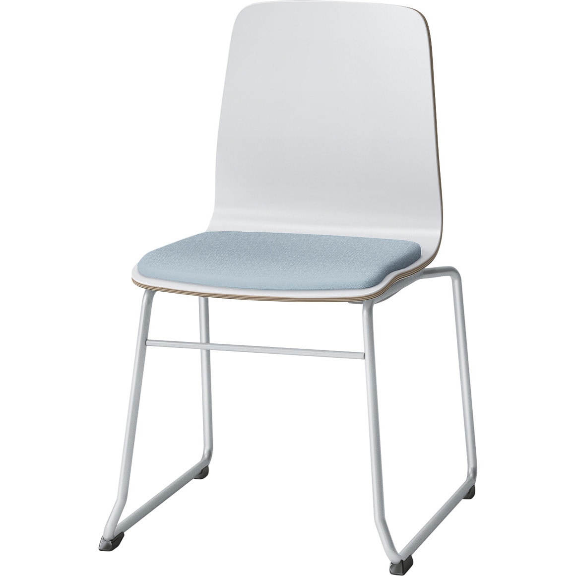 SLC-02S3Z5W9B6 スコーレチェア ループ脚 座パッドタイプ 張地D<配送時組立サービス付> イトーキ ホワイト スタッキング3脚 材質スチール塗装仕上脚 高さ787mm幅472mm奥行517mm  SLC-02S3Z5W9B6