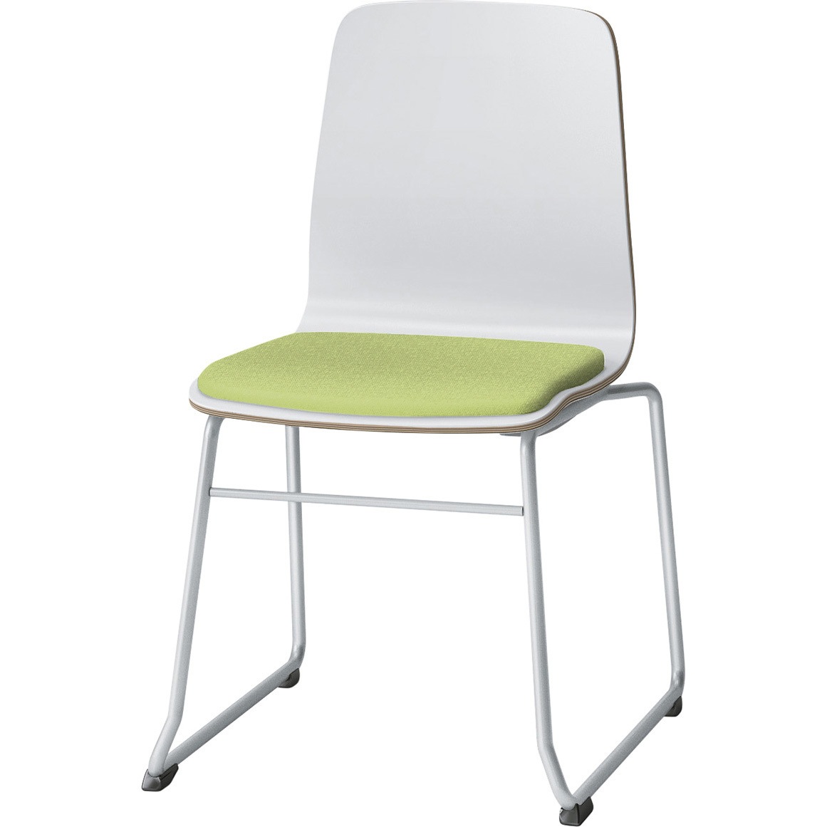 SLC-02S3Z5W9L8 スコーレチェア ループ脚 座パッドタイプ 張地D<配送時組立サービス付> イトーキ ホワイト スタッキング3脚 材質スチール塗装仕上脚 高さ787mm幅472mm奥行517mm  SLC-02S3Z5W9L8