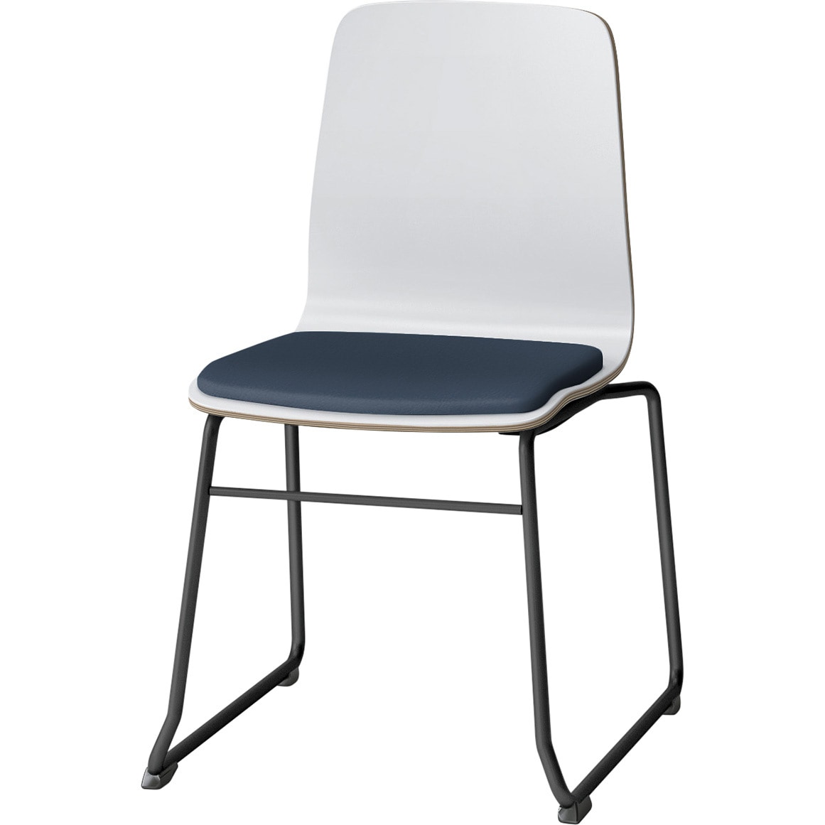 SLC-02S2T1W9B1 スコーレチェア ループ脚 座パッドタイプ 張地DL<配送時組立サービス付> イトーキ ホワイト スタッキング3脚 材質スチール塗装仕上脚 高さ787mm幅472mm奥行517mm  SLC-02S2T1W9B1