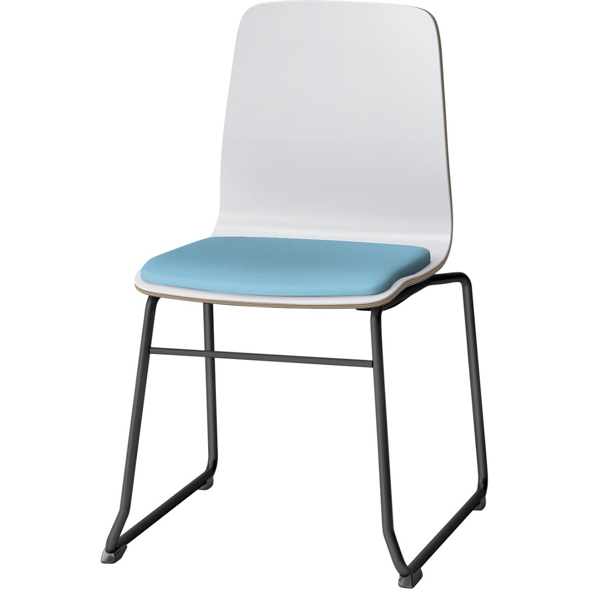 SLC-02S2T1W9S4 スコーレチェア ループ脚 座パッドタイプ 張地DL<配送時組立サービス付> イトーキ ホワイト スタッキング3脚 材質スチール塗装仕上脚 高さ787mm幅472mm奥行517mm  SLC-02S2T1W9S4