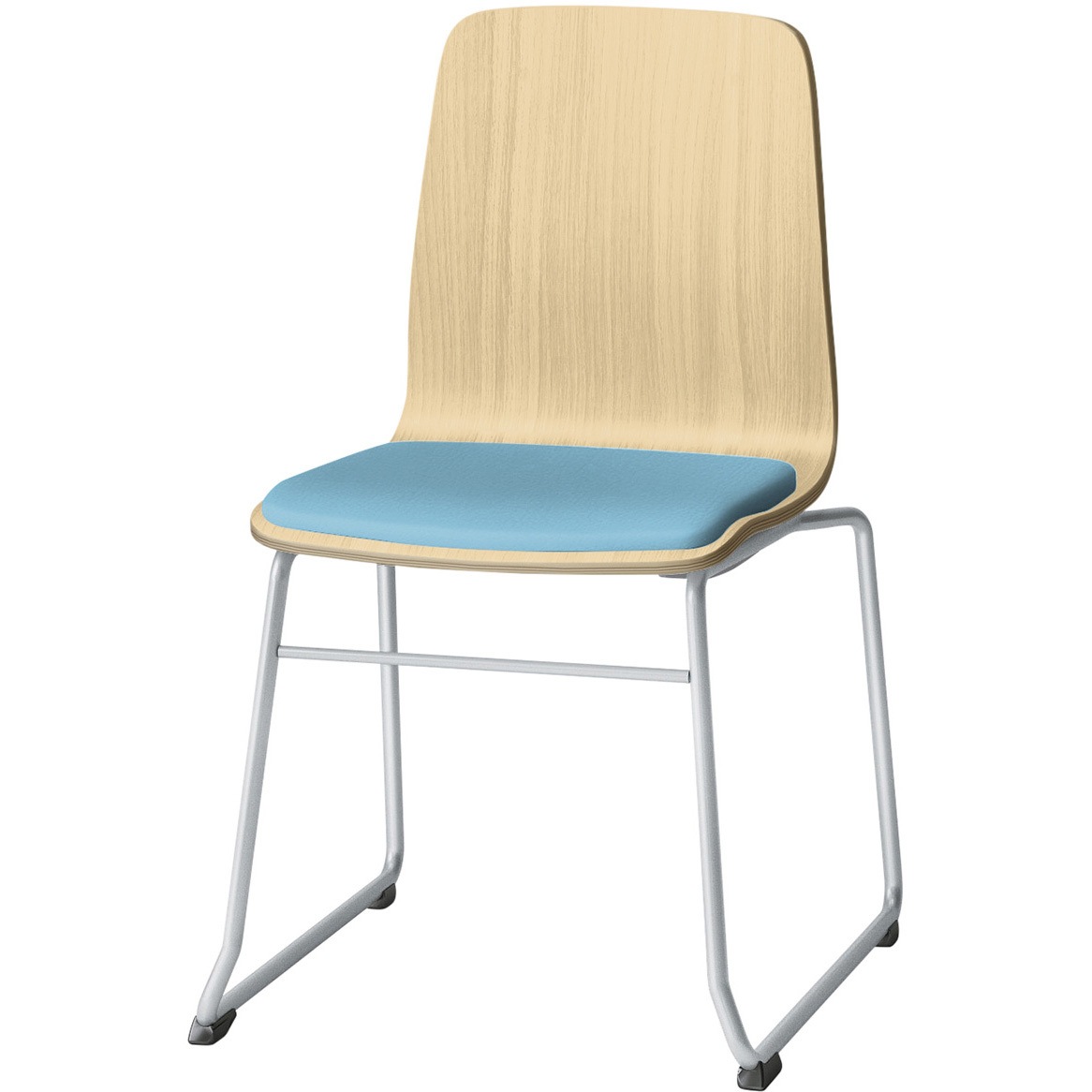 SLC-02S2Z592S4 スコーレチェア ループ脚 座パッドタイプ 張地DL<配送時組立サービス付> イトーキ ホワイト スタッキング3脚 材質スチール塗装仕上脚 高さ787mm幅472mm奥行517mm  SLC-02S2Z592S4椅子