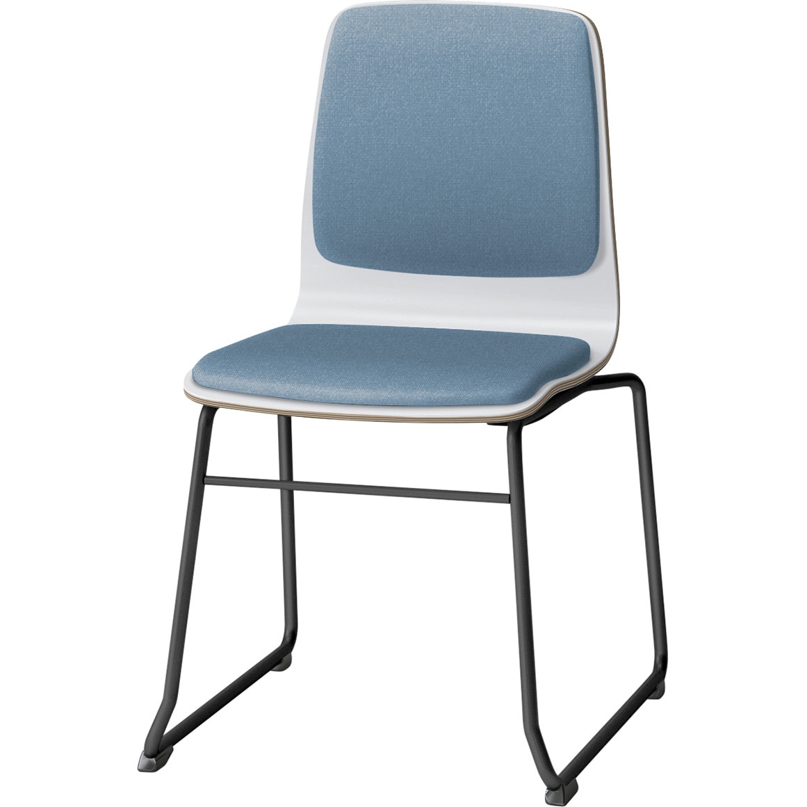 SLC-02P3T1W9B3 スコーレチェア ループ脚 背座パッドタイプ 張地D<配送時組立サービス付> イトーキ ホワイト スタッキング3脚 材質スチール塗装仕上脚 高さ787mm幅472mm奥行517mm  SLC-02P3T1W9B3