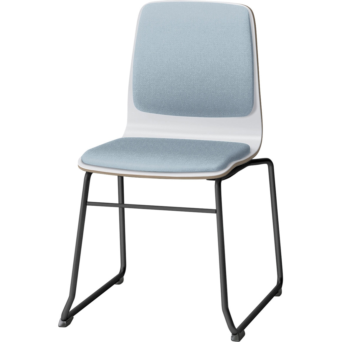 SLC-02P3T1W9B6 スコーレチェア ループ脚 背座パッドタイプ 張地D<配送時組立サービス付> イトーキ ホワイト スタッキング3脚 材質スチール塗装仕上脚 高さ787mm幅472mm奥行517mm  SLC-02P3T1W9B6