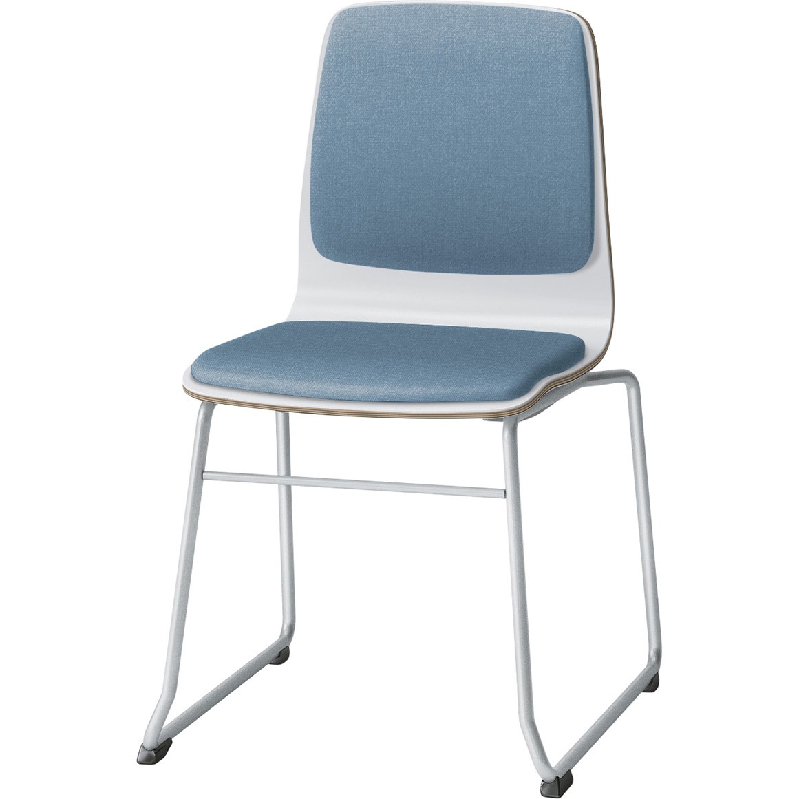 SLC-02P3Z5W9B3 スコーレチェア ループ脚 背座パッドタイプ 張地D<配送時組立サービス付> イトーキ ホワイト スタッキング3脚 材質スチール塗装仕上脚 高さ787mm幅472mm奥行517mm  SLC-02P3Z5W9B3