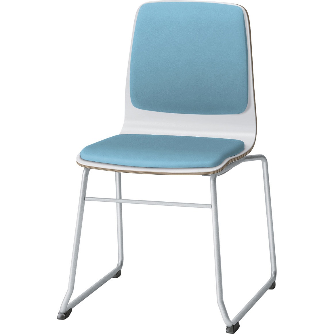 SLC-02P2Z5W9S4 スコーレチェア ループ脚 背座パッドタイプ 張地DL<配送時組立サービス付> イトーキ ホワイト スタッキング3脚 材質スチール塗装仕上脚 高さ787mm幅472mm奥行517mm  SLC-02P2Z5W9S4