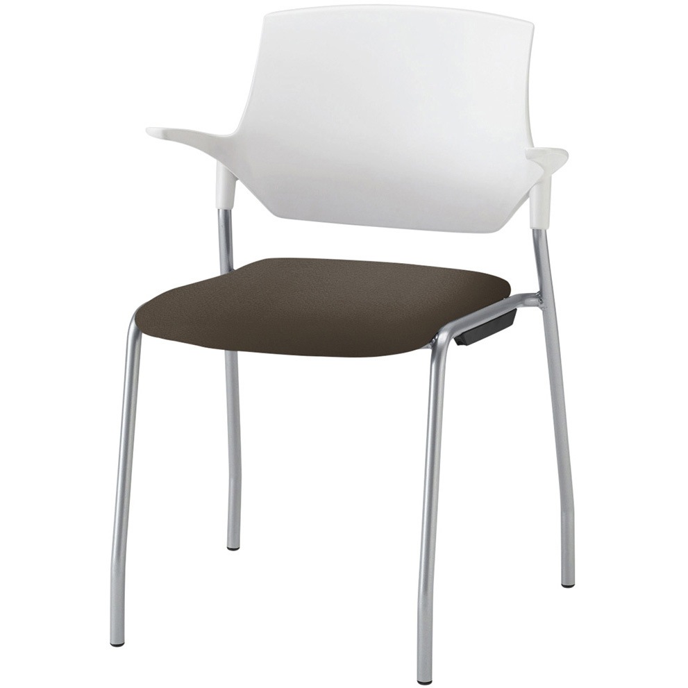 KLC-535DK-ZWK1 ステンザチェア 樹脂バック<配送時組立サービス付> イトーキ ホワイト 質量5.1kg 高さ775mm幅585mm奥行545mm  KLC-535DK-ZWK1