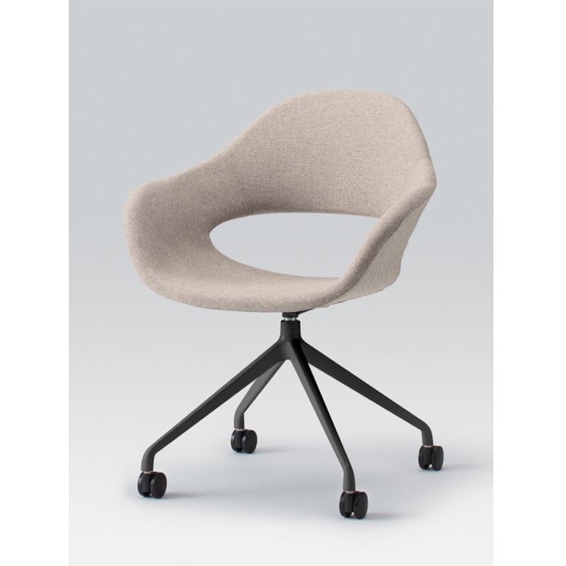 KLF-135C-BP3 ノキチェア キャスター回転脚<配送時組立サービス付> イトーキ 材質スチール塗装仕上脚 ブラック 高さ830mm幅630mm奥行590mm  KLF-135C-BP3 47,988円