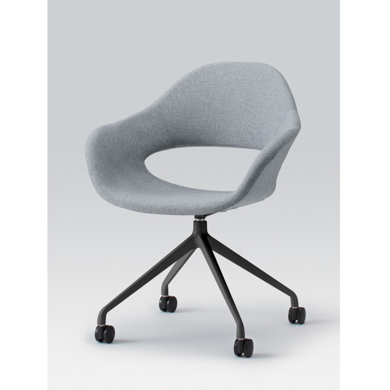 KLF-135C-BT6 ノキチェア キャスター回転脚<配送時組立サービス付> イトーキ 材質スチール塗装仕上脚 ブラック 高さ830mm幅630mm奥行590mm  KLF-135C-BT6