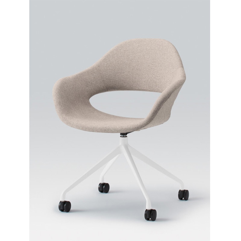 KLF-135C-WP3 ノキチェア キャスター回転脚<配送時組立サービス付> イトーキ 材質スチール塗装仕上脚 ホワイト 高さ830mm幅630mm奥行590mm  KLF-135C-WP3