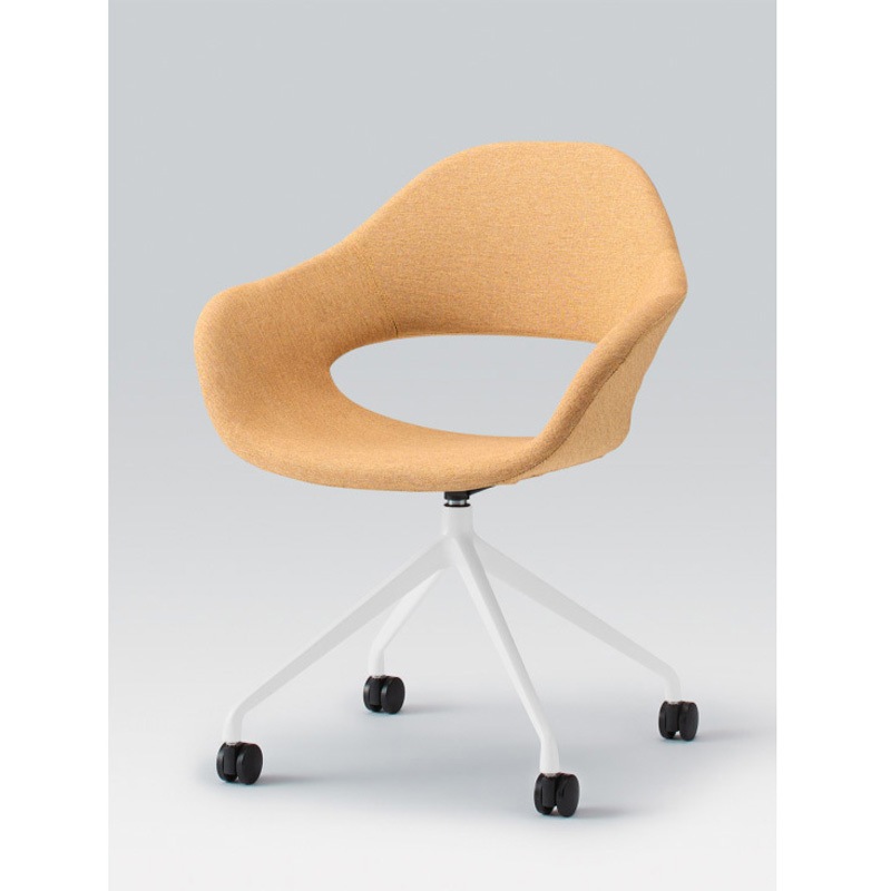 KLF-135C-WY6 ノキチェア キャスター回転脚<配送時組立サービス付> イトーキ 材質スチール塗装仕上脚 コロニアルイエロー色 ホワイト  KLF-135C-WY6