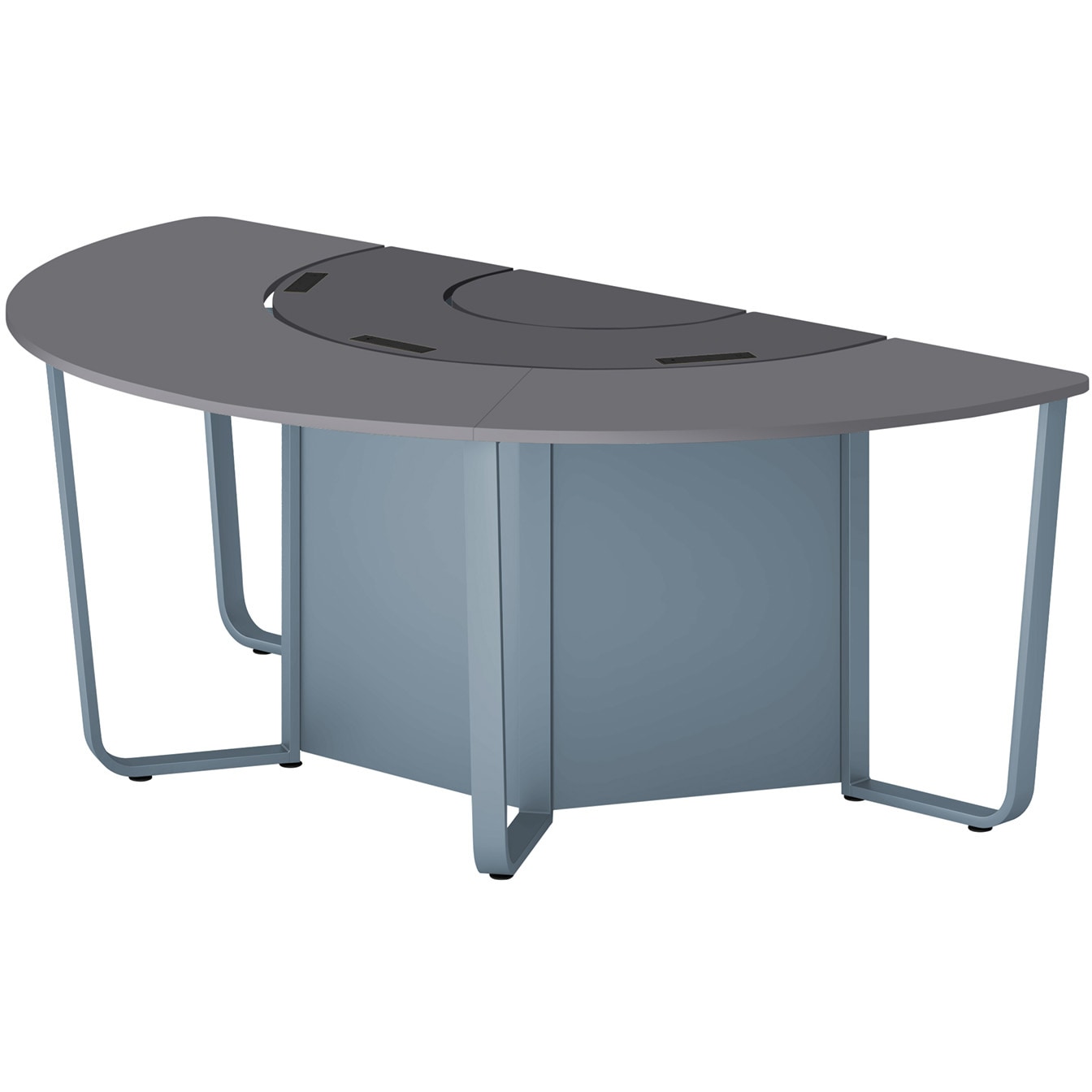 DPW-274HCT-A7T3 パノラ 6人用テーブル H1000 1トーンカラー<配送時組立サービス付> イトーキ メラミン化粧板 配線キャップ3カ所 ダークグレー 幅2700mm奥行1450mm  DPW-274HCT-A7T3