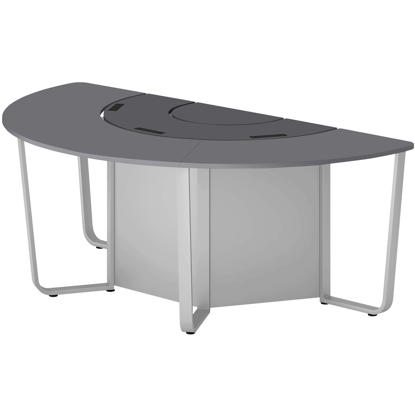 DPW-274HCT-GNT3 パノラ 6人用テーブル H1000 1トーンカラー<配送時組立サービス付> イトーキ メラミン化粧板 配線キャップ3カ所 ダークグレー 幅2700mm奥行1450mm  DPW-274HCT-GNT3