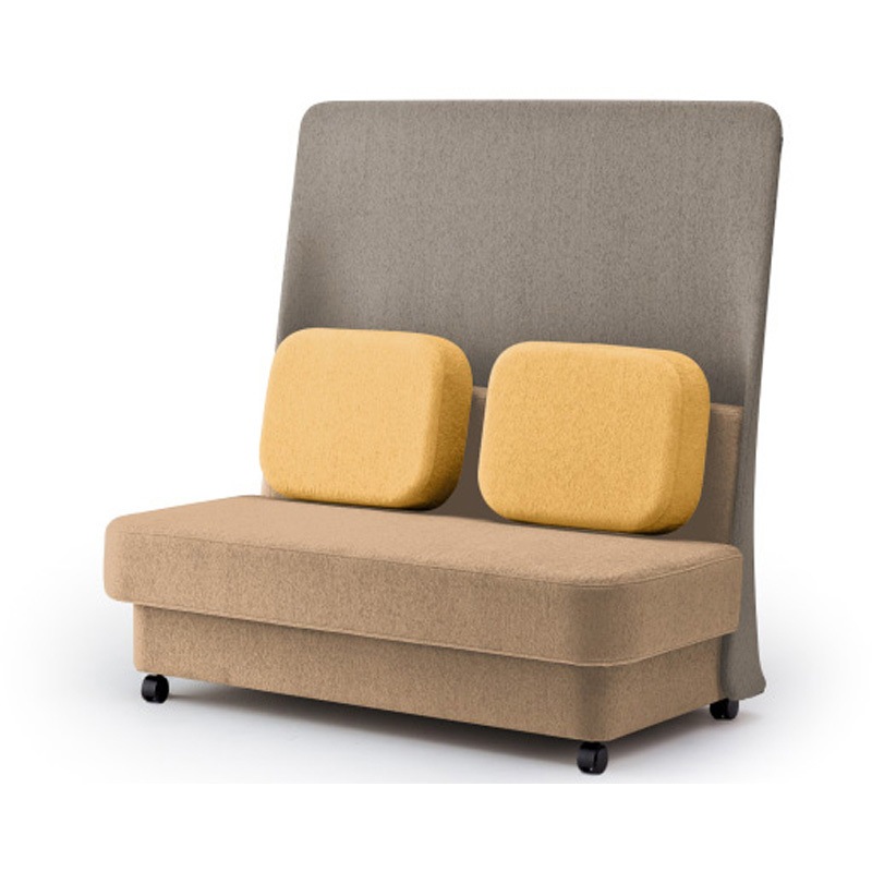 LMC-13HSCC-Y6Y5 ピナモ 2シーターソファ ハイバック キャスター付<配送時組立サービス付> イトーキ 高さ1330mm幅1350mm奥行765mm  LMC-13HSCC-Y6Y5 199,900円