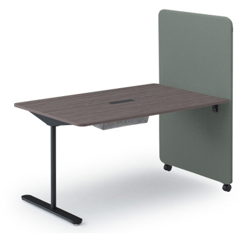 LMC-13HTT-T681 ピナモ テーブルパネル付 W1385<配送時組立サービス付> イトーキ メラミン化粧板 キャスターロック2個仕様 高さ1330mm奥行900mm  LMC-13HTT-T681